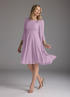 Azazie Sunny Final Sale Wisteria A-Line Pleated Mesh Dress image1