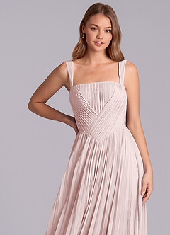 Azazie Mina Jurken voor bruidsmeisjes Jurk van Chiffon met A-Lijn Geplooid Blozend Roze image2