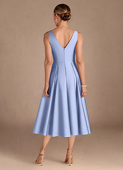 Azazie Fulton Mother of the Bride Dresses Ice A-Line Pleated Stretch Satin Dress image3