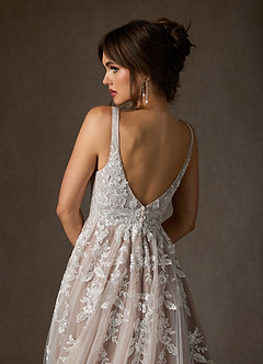 Azazie Sorella Suknie ślubne Linia A Cekiny Tiul Pociąg Kapliczny Sukienka image11