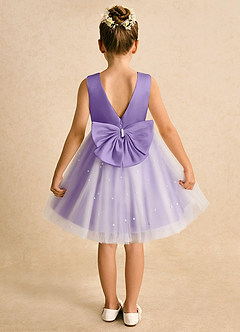 Azazie Esme Blumenmädchenkleider Ballkleid Schleifen Tüll Kleid Tahiti image8