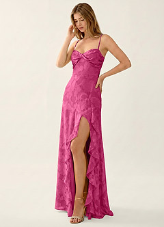Rosemary Fuchsia Jacquard Corset Sparkly Prom Dress image5
