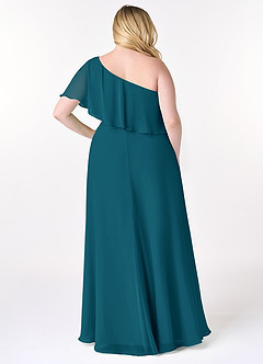 Azazie Lizzy Brautjungfernkleider A-Linie One-Shoulder Chiffon Kleid Tintenblau image9