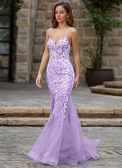 Dentelle Viola Abito da ballo a sirena image4