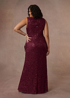 Azazie Eleanora Mother of the Bride Dresses Cabernet Sheath Sequins Lace Dress image12