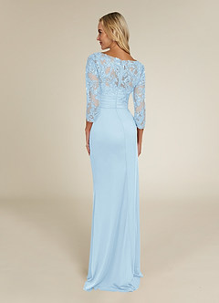 Azazie Alisondra Mother of the Bride Dresses Sky Blue Sheath Scoop Lace Lace Dress image4