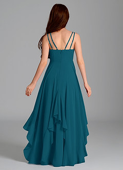 Azazie Karan Junior Abito A-Line in Chiffon Blu Inchiostro image2