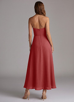 Azazie Wren Vestidos de madrinha de casamento Vestido Ferrugem de Chiffon de Linha A com Sem alças image4