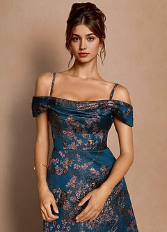 Jordan Teal Floral Midi Dress image5