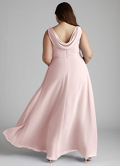 Azazie Karina Brautjungfernkleider A-Linie Plissee Chiffon Kleid Zartrosa image9
