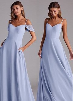Azazie Marley Bridesmaid Dresses Lavender A-Line Off the Shoulder Chiffon Convertible Dress image7