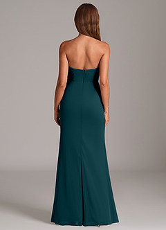 Azazie Katelyn 신부 들러리 드레스 쉬스 스트랩리스 망사 바닥 길이 드레스 image7