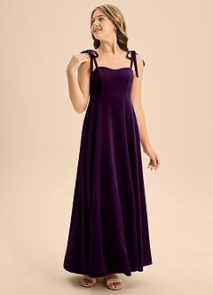 Azazie Rosey Junior Robe Trapèze en velours Encolure en Forme de Cœur Grain De Raisin image1