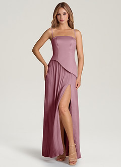 Azazie Tierney Bridesmaid Dresses Vintage Mauve A-Line Strapless Chiffon Convertible Dress image3