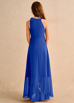 Azazie Boop Girls Formal Robe Demoiselle D'honneur Fillette Robe Trapèze en Mousseline de soie Arc Bleu Roi image2