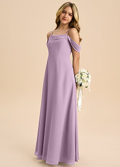 Azazie Anselie Junior Wisteria A-Line Off the Shoulder Chiffon Dress image5