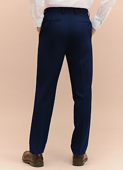 front James Blue Structured Stretch Dress Pants