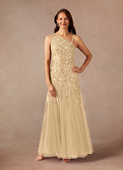 Azazie Backley Mother of the Bride Dresses Champagne Mermaid Sequins Dress image2
