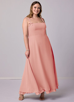 Barbie ♥ Azazie Bridesmaid Dresses Rosette A-Line Pleated Chiffon Dress image8