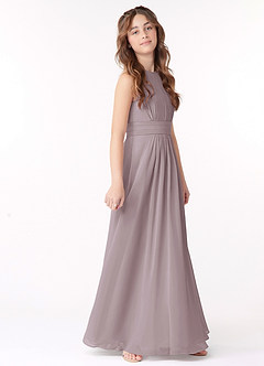 Azazie Bonnie Junior Dusk A-Line Pleated Chiffon Dress image2