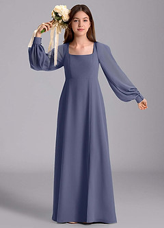 Azazie Bondi Junior Stormy A-Line Blouson Chiffon Dress image5