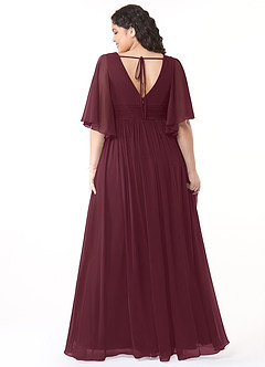 Azazie Temeka Bridesmaid Dresses Cabernet A-Line Ruched Chiffon Dress image8