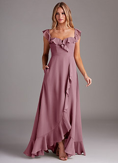 Azazie Lyra Bridesmaid Dresses Vintage Mauve A-Line Chiffon Convertible Dress image3