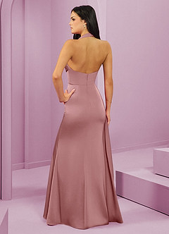 Barbie ♥ Azazie Bridesmaid Dresses Dusty Rose Mermaid Pleated Stretch Satin Dress image7