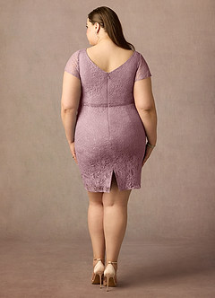 Azazie Lucilia Mother of the Bride Dresses Dusty Rose Sheath Lace Dress image8