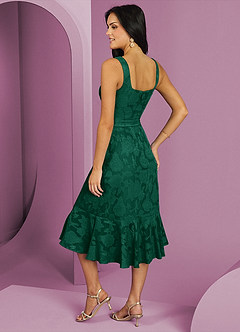 Barbie ♥ Azazie Bridesmaid Dresses Emerald A-Line with Pockets Floral Burnout Dress image2