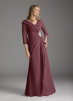 Azazie Jaycee Mother of the Bride Dresses Sangria A-Line Chiffon Dress image1