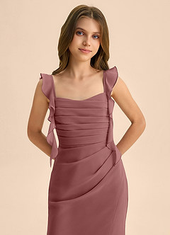 Azazie Jessamine Junior Desert Rose Mermaid Sweetheart Neckline Chiffon Dress image7