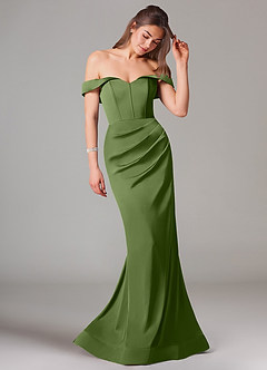 Azazie Everly Bridesmaid Dresses Juniper Mermaid Off the Shoulder Stretch Satin Convertible Dress image6