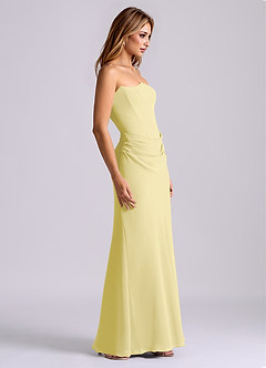 Azazie Debby Bridesmaid Dresses Lemon Sorbet Mermaid Strapless Chiffon Dress image5