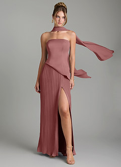 Azazie Tierney Bridesmaid Dresses Desert Rose A-Line Strapless Chiffon Convertible Dress image1