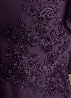 Azazie Frieda Mother of the Bride Dresses Plum A-Line Applique Chiffon Dress image6