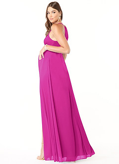 Azazie Annabelle Abiti da damigella d'onore premaman Abito A-Line con Scollo a V a Pieghe Maglia Floor-Length image5