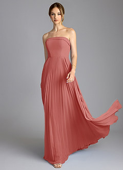 Azazie Mariana Bridesmaid Dresses Antique Rose A-Line Strapless Chiffon Dress image3