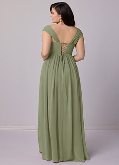 Barbie ♥ Azazie Bridesmaid Dresses Pistachio A-Line Corset Chiffon Dress image10