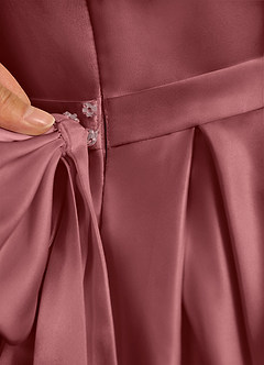 Azazie Pearl Robe Demoiselle D'honneur Fillette Robe Princesse en Mat Satiné Plissée Améthyste image9