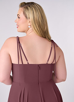 Barbie ♥ Azazie Jurken voor bruidsmeisjes Jurk van Chiffon met A-Lijn Boog Sangria image10