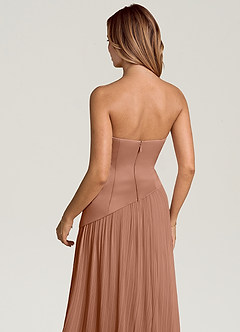 Azazie Tierney Bridesmaid Dresses Bronzer A-Line Strapless Chiffon Convertible Dress image5