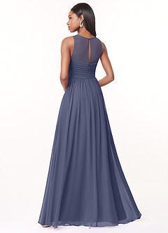 Azazie Nina Bridesmaid Dresses Stormy A-Line Pleated Chiffon Dress image2