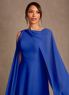 Azazie Liddie Mother of the Bride Dresses Royal Blue A-Line Pleated Chiffon Dress image5