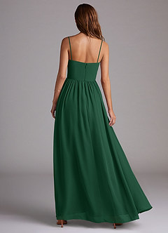 Azazie Calianna Jurken voor bruidsmeisjes Converteerbaar Jurk van Chiffon met A-Lijn Off the Shoulder Donkergroen image5