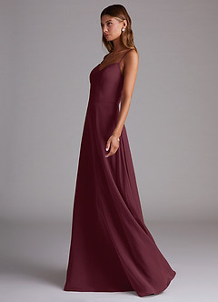 Azazie Marley Bridesmaid Dresses Cabernet A-Line Off the Shoulder Chiffon Convertible Dress image6