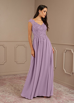 Azazie Amethyst Mother of the Bride Dresses Wisteria A-Line V-Neck Sequins Chiffon Dress image4