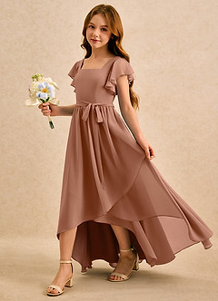 Azazie Milly Girls Formal Flower Girl Klänningar Klä A-Line i Chiffong Plisserad image6