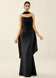 Melisande Black Sparkly Corset Lace Up Back Mermaid Prom Dress image6