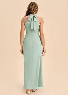 Azazie Doretta Junior Robe Fourreau en Mousseline de soie Plissée Agave image2